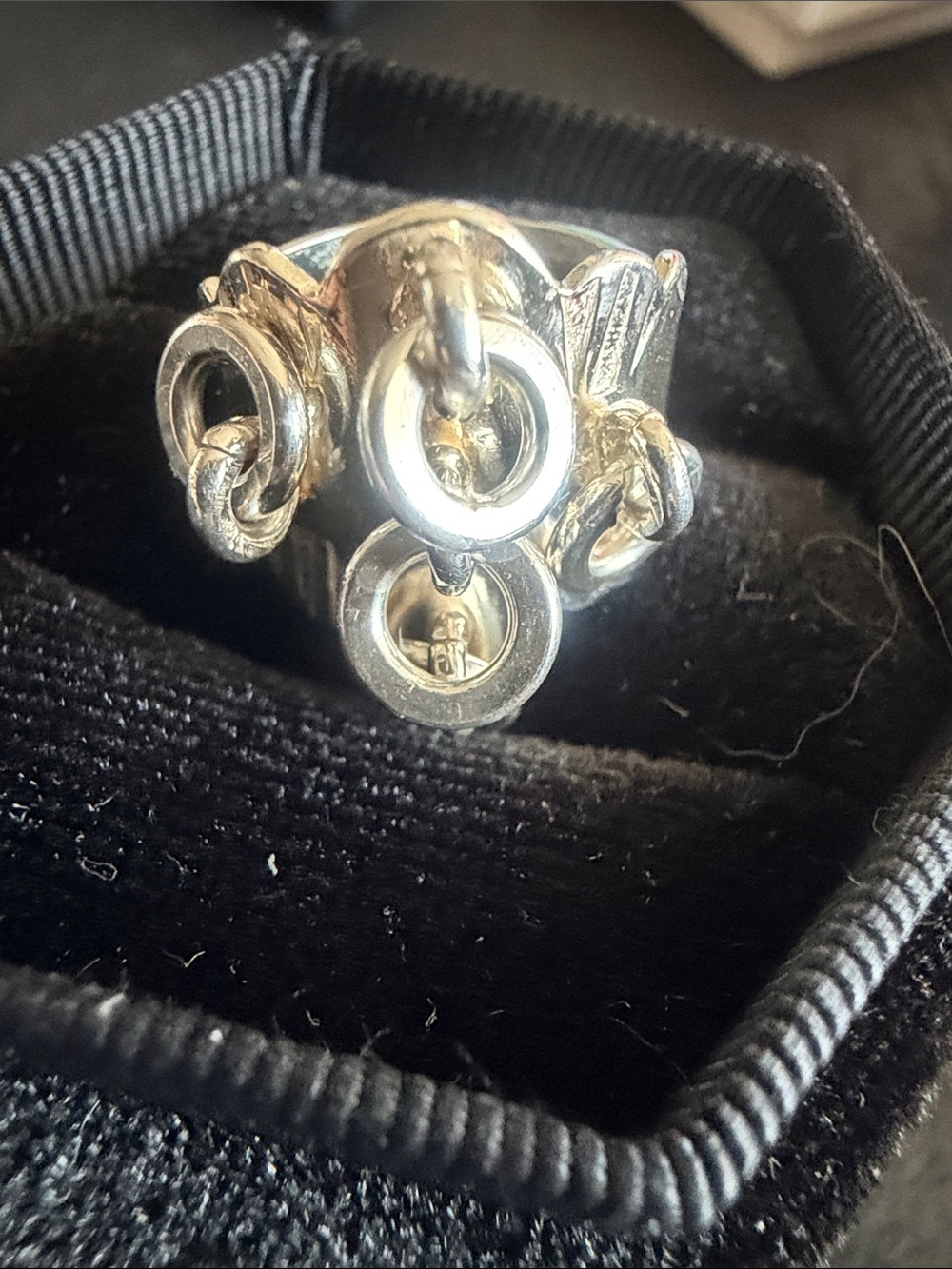 Circle Link Statement Ring - Silver designer